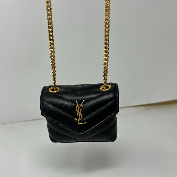 Saint Laurent Handbags - Saint Laurent Loulou Micro Airpods Case Holder Black